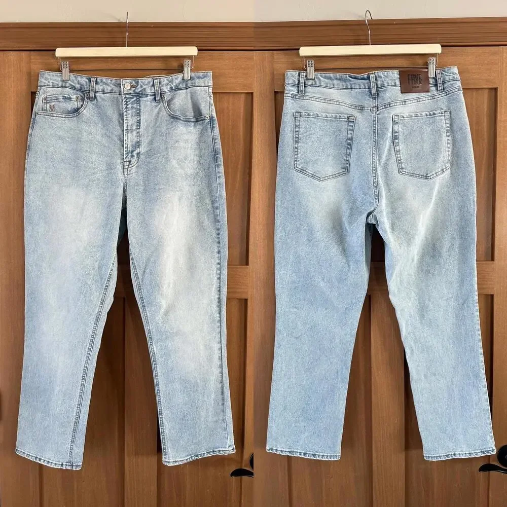 FRYE High Rise Straight Leg Light Wash Denim Jeans Women’s size 14/32 - Picture 1 of 15